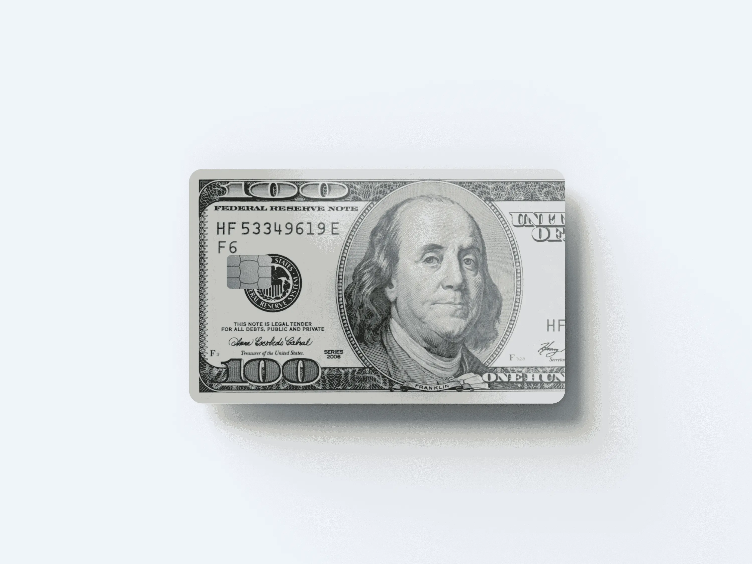 One Hundred Dollar Bill Credit Card Cover/Skin - Credit/Debit Card Skin