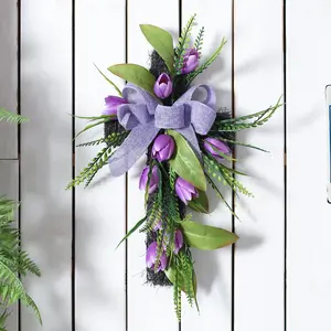 Artificial Tulip Swag, 1 Count Wall Hanging Decor, Wall Decor for Home, Church, Farmhouse, Office, Restaurant, Home Decor, Fruit