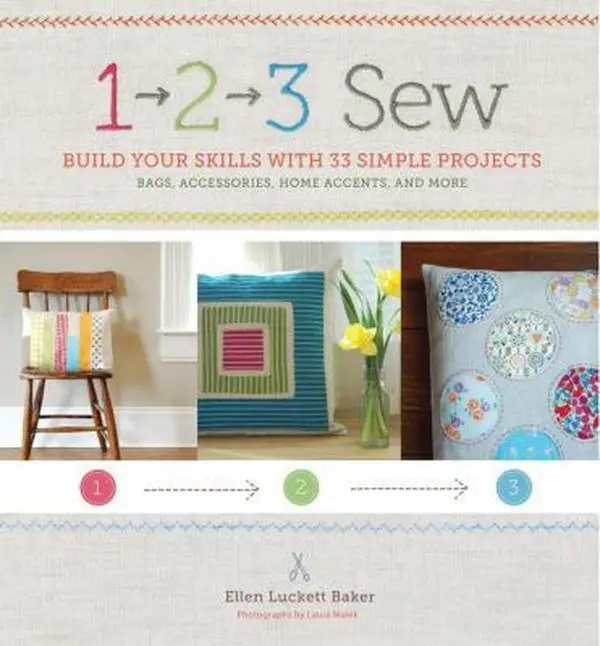 USED Book - 1, 2, 3 Sew: Build Your Skills with 33 Simple Sewing Projects [With Pattern(s)] by Baker, Ellen Luckett (Spiral-bound) - english