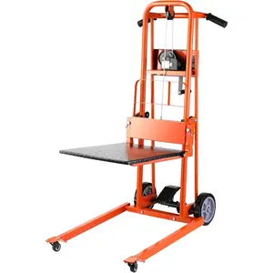 VEVOR Material Lift Winch Stacker, 551 lbs Capacity, Heavy Duty Pallet Truck Dolly with Adjustable Forks 6-Wheel System, 70 inch Max Lifting Height, Industrial Manual Pallet Truck DollyVEVOR Super Brand Day