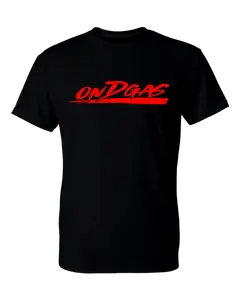 Black shirt with RED Reflective ONDGAS Logo