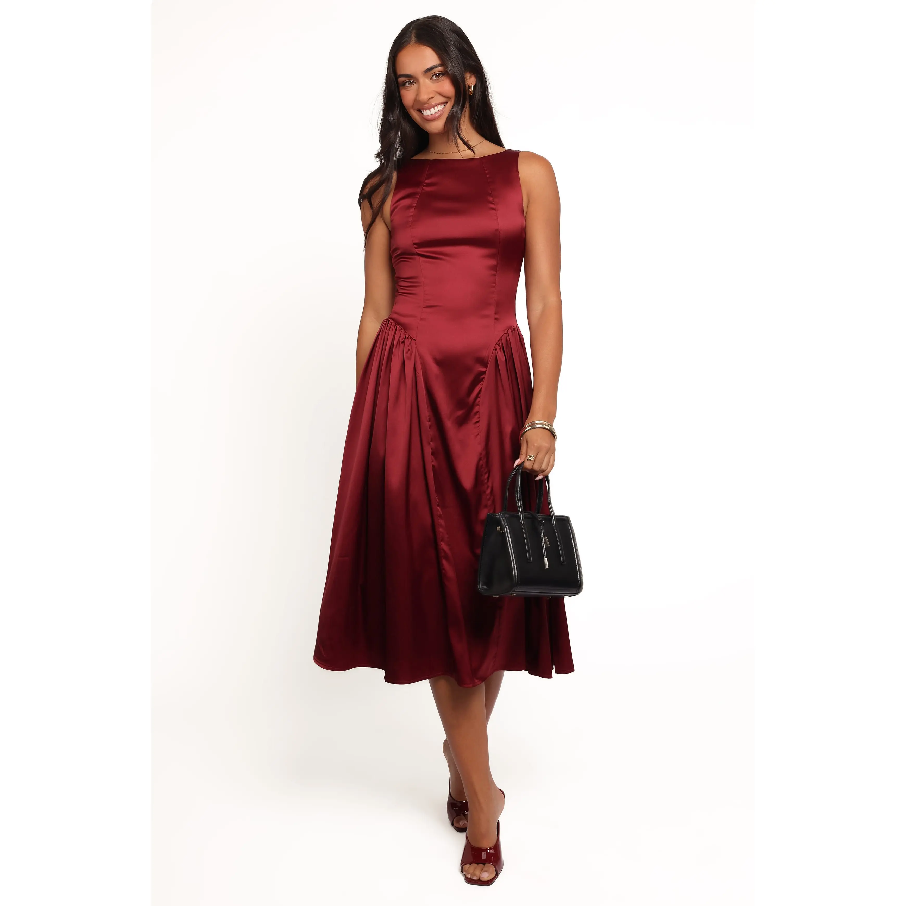 Katelyn Midi Dress - Burgundy
