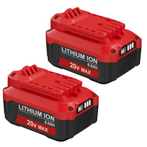 【Upgrade】 2-Pack 6.0Ah High-Capacity Battery for Craftsman V20 – Replacement for CMCB204, CMCB202, CMCB201 & All V20 Cordless Tools