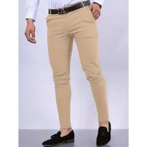 Men's Slim Fit Vintage Dress Pants - Stretch Polyester, Elegant & Versatile for Business or Casual Wear, All-Season Comfort Fabric  sweatpants men