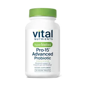 Hyperbiotics Vital Nutrients Pro-15 Advanced Probiotics for Women and Men | 15 Strains + Kiwifruit | Clinically Studied Daily Probiotics for Digestive Health, Gas, & Bloating