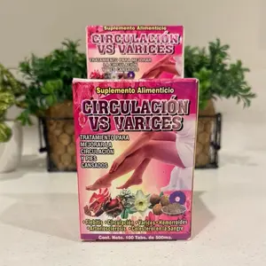 Suplemento Alimenticio Circulación VS Varices - 100 Tabs de 500mg - Tratamiento para Mejorar Circulación y Pies Cansados