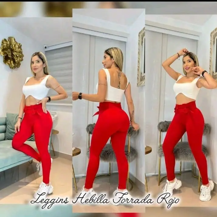 Leggins rojo hebilla forrada. Sede desde la talla 6 hasta la talla 12