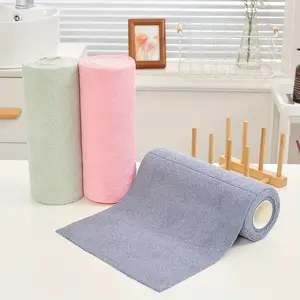 1 roll with a total length of 4 meters, reusable cleaning wipes, household kitchen towel rolls, dishcloths, multifunctional alternatives, suitable for living room, bedroom, and kitchen cleaning supplies