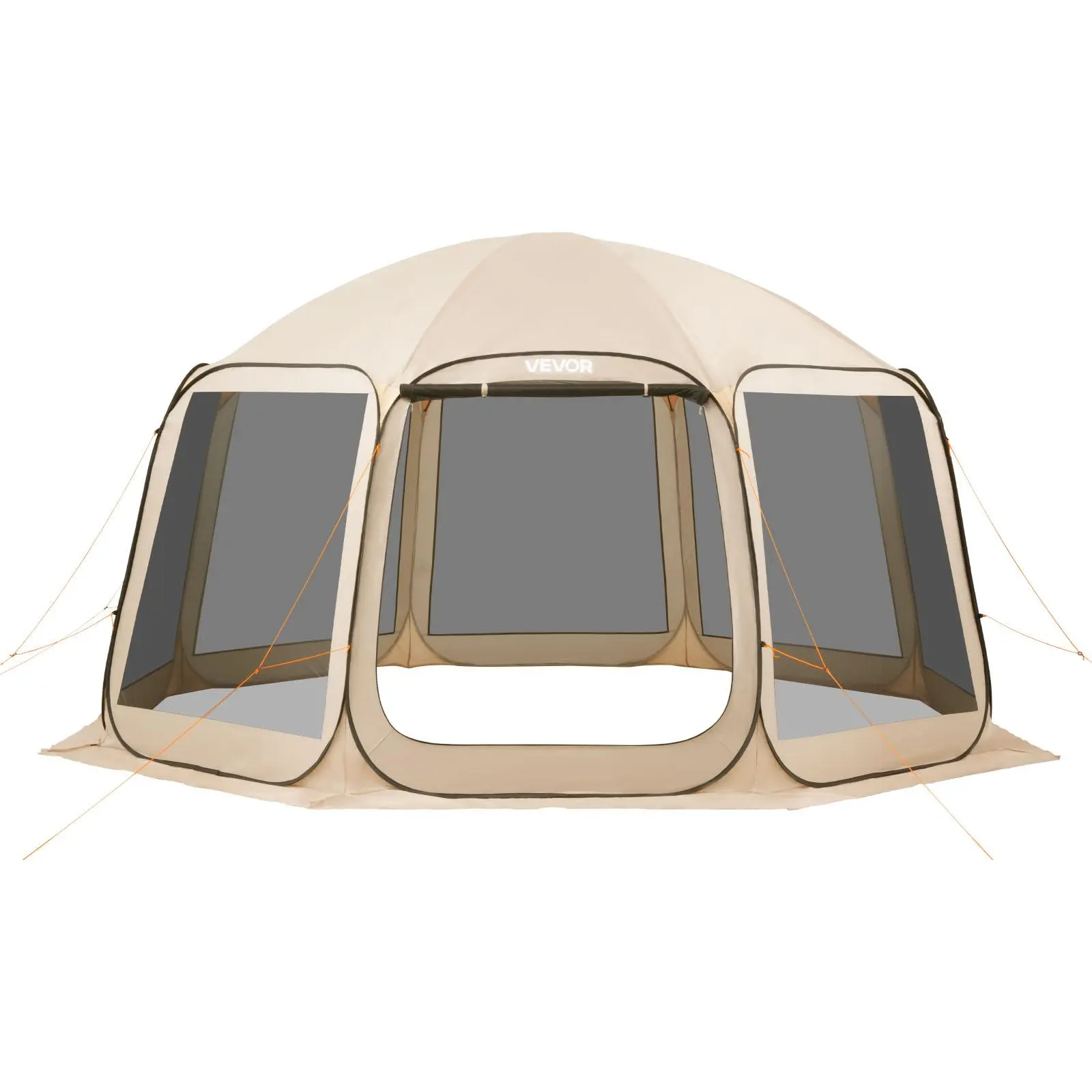 【SummerFinds】VEVOR Screen House Tent, 15 x 13.8 ft, 12-15 Person Pop Up Screen Tent, Portable Screened in Canopy with Carry Bag, Netting Sides, Ground Stakes, for Garden, Patio, Backyard, Outdoor Activities, Beige