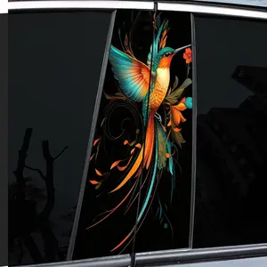 2-Piece, super beautiful creative bird - high gloss - waterproof and scratch-resistant - pvc-sticker - self-adhesive for -b-rods - door posts, etc. - perfect for vehicles - wall and window glass decoration - Car Decals