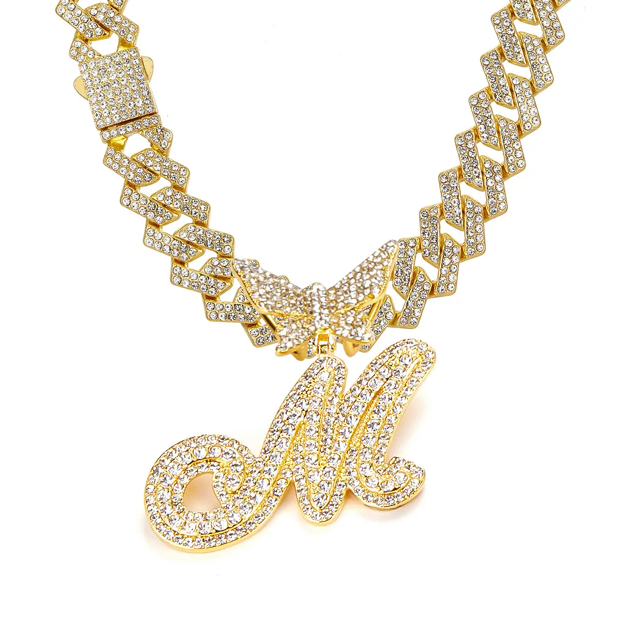 Golden letter necklace M