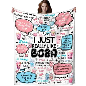 1PC Iced milk tea bubble blanket, gifts for boys and girls, bubble tea stuffed animals, cute anime bubble cup blanket, gifts for women and adults