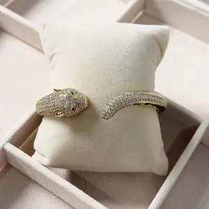 Panter bangle gold plated 14k open size