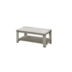 212 MAIN 42 in. Rectangular Coffee Table with Sturdy Base, 3 Shelves, Gray - Set of 3 for Contemporary Home Decor, Three Shelves