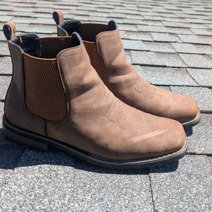 Men's Western Cowboy Boots Square-Toe Chelsea Ankle Boots Work Boots Casual Vintage Fashionable Classic Comfortable Versatile Available in Khaki and Black Outdoor Casual Closed-Toe Style
