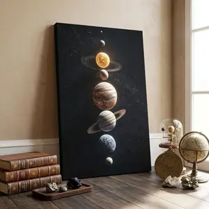 [Sale off up to 40%] [Frame Canvas] Solar System Canvas Wall Art, Space Planet Poster, Astronomy Canvas Print, Space Nursery Decor, Kids Room Decor, Night Sky Wall Art