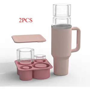 Buy 1 Get 1 free No More Watery Drinks | Jumbo Slow-Melting Ice Cubes | Lid-Equipped Ice Tray | Stylish Pink