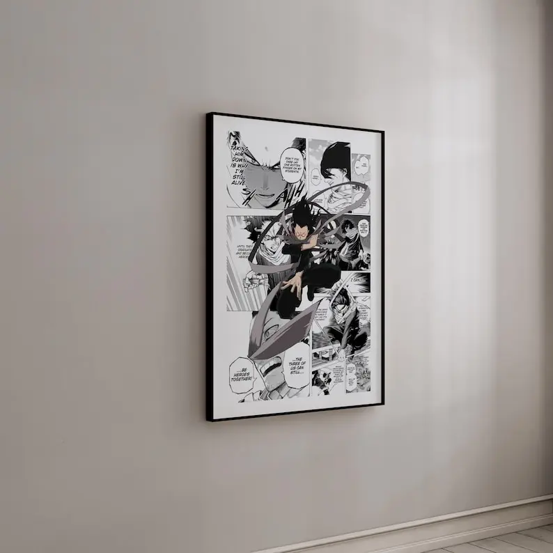 Manga Poster - 'Eraser Head' Shoto Aizawa - Curated Manga Panels - Poster