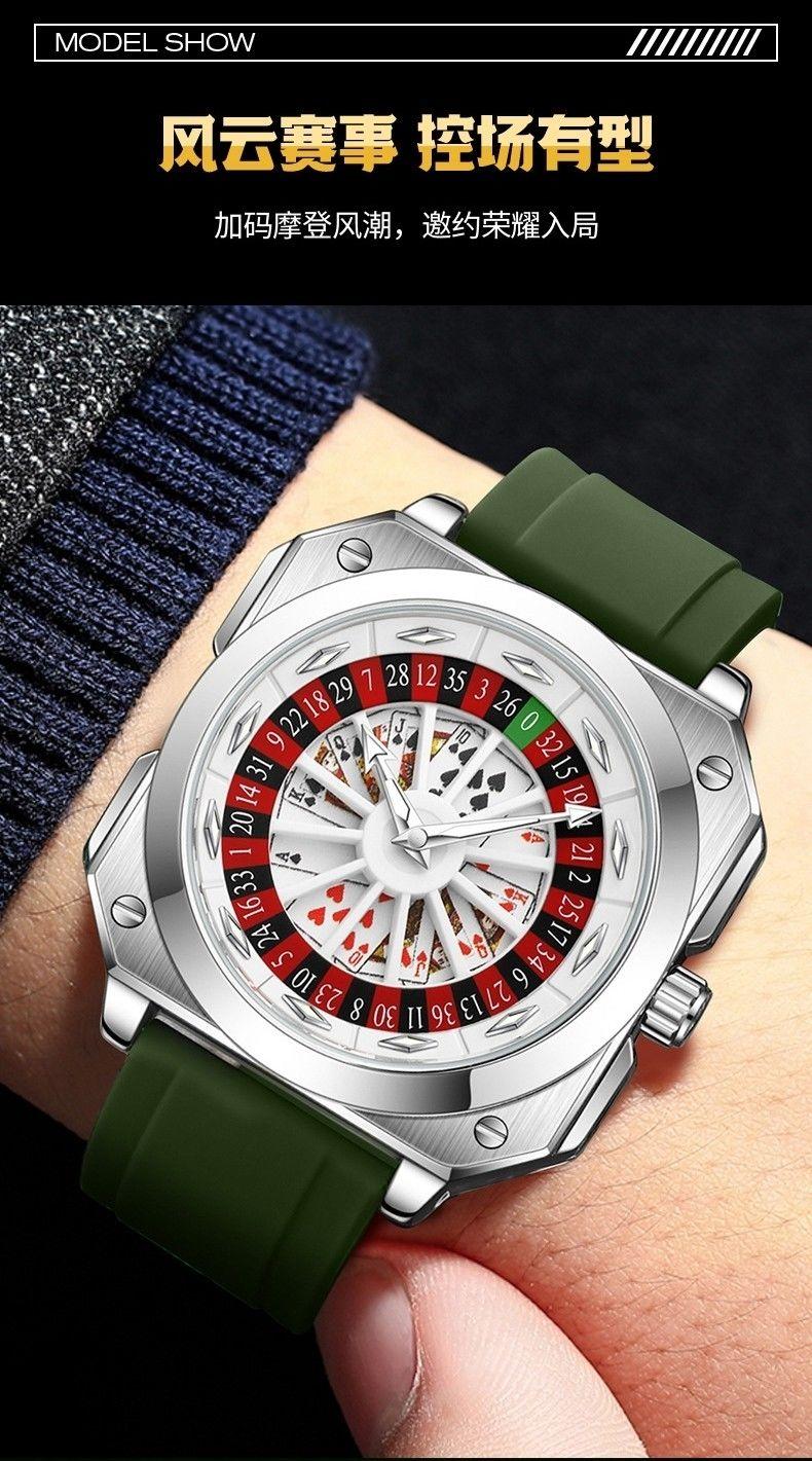 Swiss Brand New Rotating Fortune God Watch Fashion Men Wristwatch Creative Luminous Waterproof Automatic Quartz Watch