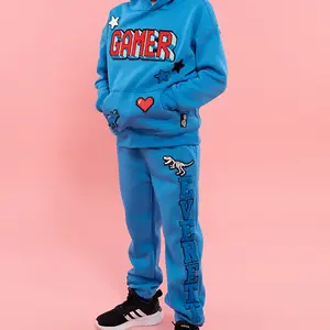 Custom Gamer Patch Sweat Set with Varsity Letter Name