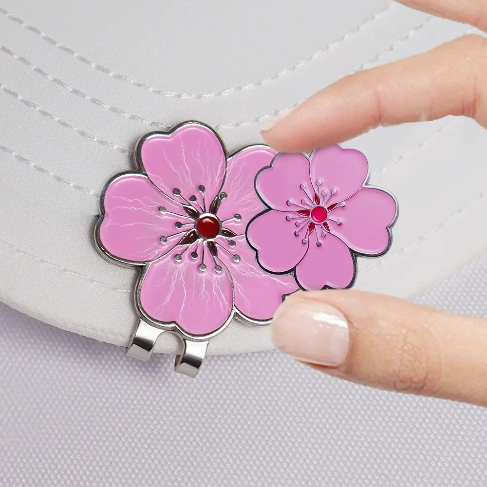 Caiton 1PC Rose Flower Decoration Magnetic Golf Hat Clip & Ball Marker – Secure Golf Cap Clip and Belt Attachment – Decorative Golf Accessory – Reusable Flower Hat Marker for Men & Women – Golf Gift, Golf Accessories, Golf Gadgets, Golf Supply
