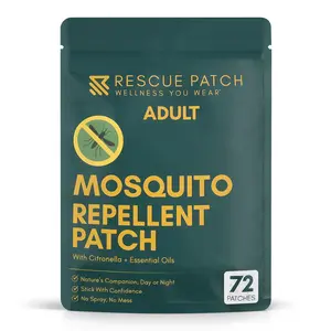 Rescue Patch Mosquito Repellent Patch for Adults – Plant-Based Essential Oil Mosquito Stickers for Clothing, Outdoor Wearable Bug Repellent Patches, 72 Count