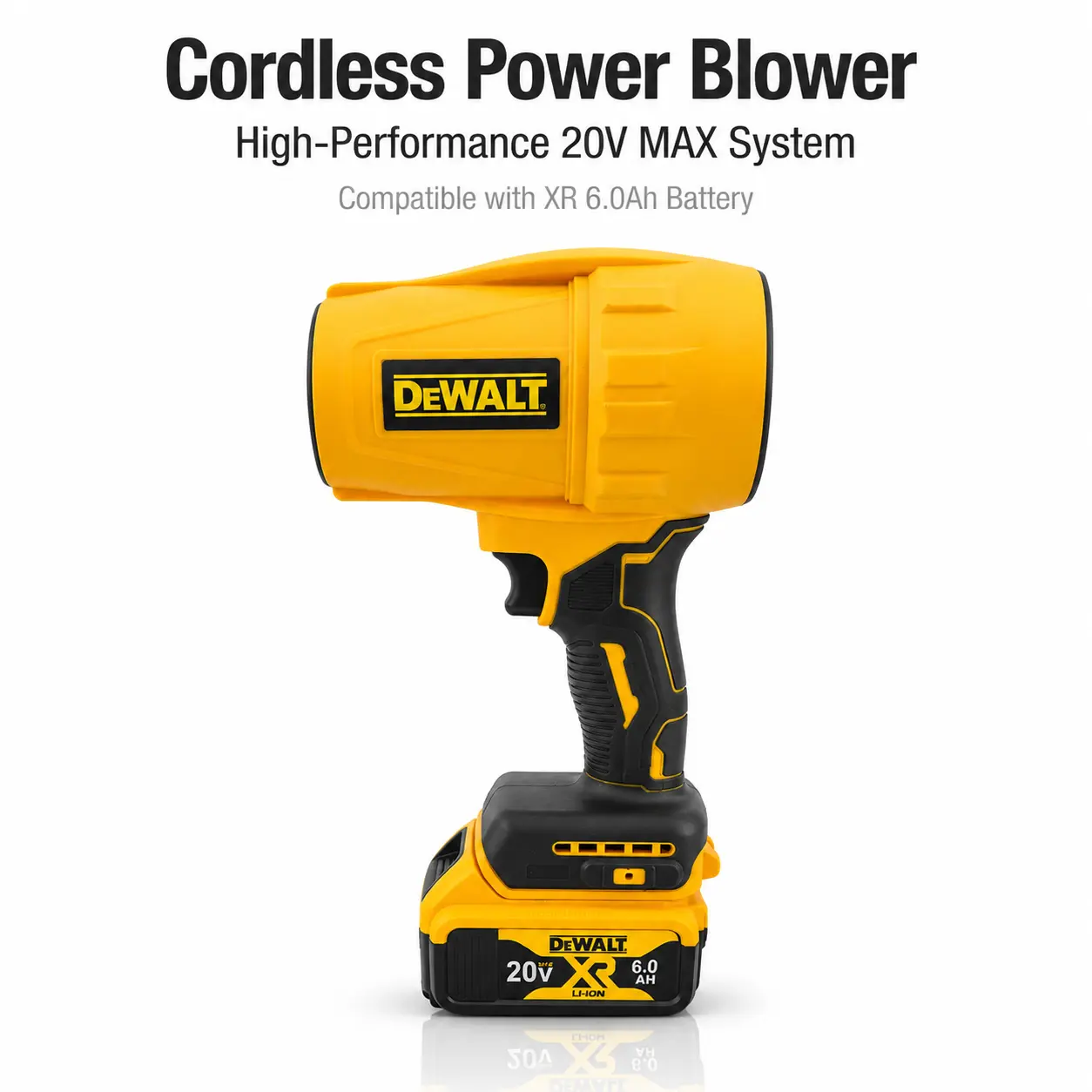 DEWALT | 20V MAX | Handheld Blower Assembly – Complete Kit with Two Batteries + Charger + Storage Bag | 100 CFM / 3-Speed / Lock-On Trigger | Overhead Dusting, Surface Drying, Confined Space Cleaning