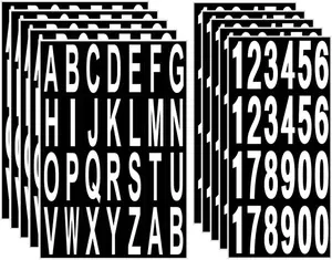 10 Sheet 3 Inch Mailbox Numbers and Letters Cut Classic Style Self-Adhesive Vinyl Waterproof Stickers Letter Decals Sticky for outside Signs, Window, Door, Car, Truck, Home, House Address (White) SIXQJZML