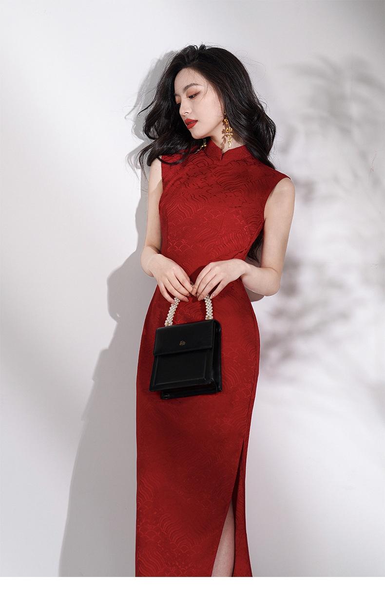 Chinese Red Simple Temperament Dress