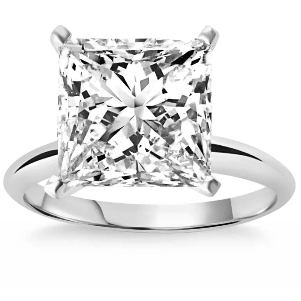 3Ct Certified Princess Cut Solitaire Diamond Engagement Ring 14k Gold Lab Grown 3Ct Certified Princess Cut Solitaire Diamond Engagement Ring 14k Gold Lab Grown
