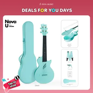 【Enya Nova U Concert Ukulele】Carbon Fiber Nova U 23"/Nova U Mini 21" -Waterproof Travel Ukulele with Case, Strap & Capo - All Weather Performance for Beginners & Travelers, #Summervibes,