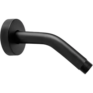 Shower Arm with Flange 6 in Shower Extension Extender Pipe 45  Rain Shower  Extension Wall-Mounted Shower  Arm for Fixed Shower ,Matte Black