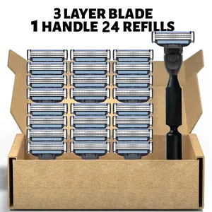 Men's manual shaver kit, blade material is safe and rust proof, easy to use and replace, high-quality material can be washed with water as a whole, classic men's shaving tool