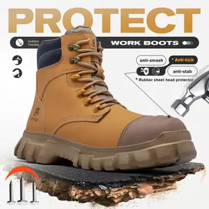 Men's Safety Shoes Anti-Smash Steel Toe Breathable Work Anti Breathable Work Slip Anti Smashing Anti Puncture Mesh Design Black Closed Toe Protective Footwear for Construction Worker, Walking Shoes