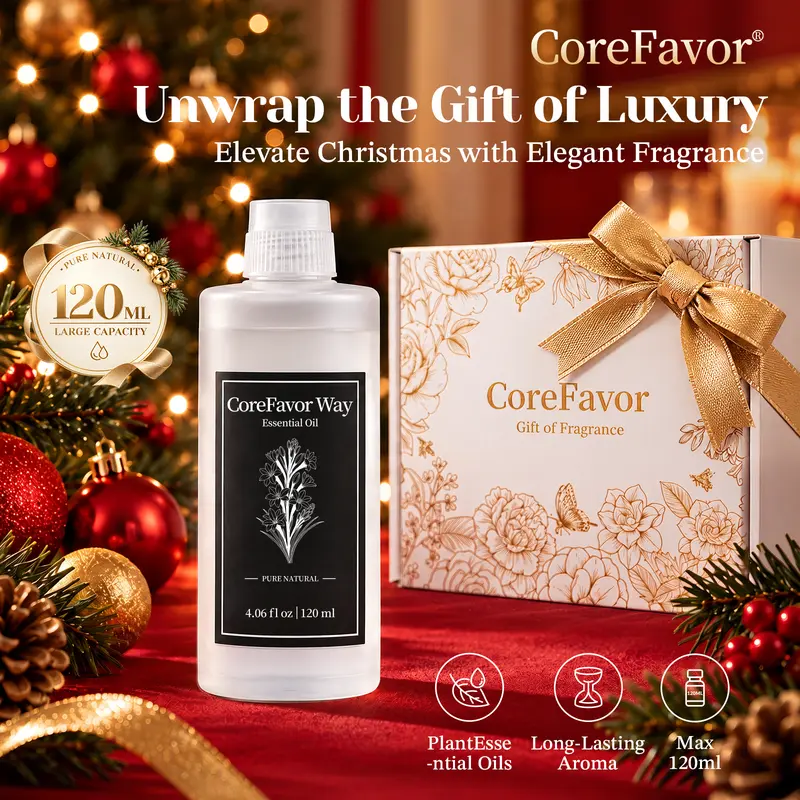 CoreFavor 120ml Essential Oil for M60 Home Fragrance Diffusers, Plant-Based Diffuser Oil, Alcohol-Free Oil for Diffuser, Hotel Scent Diffuser Oil, Essential Oils for Diffusers for Home, Bedroom, Bathroom, Office & Commercial Spaces