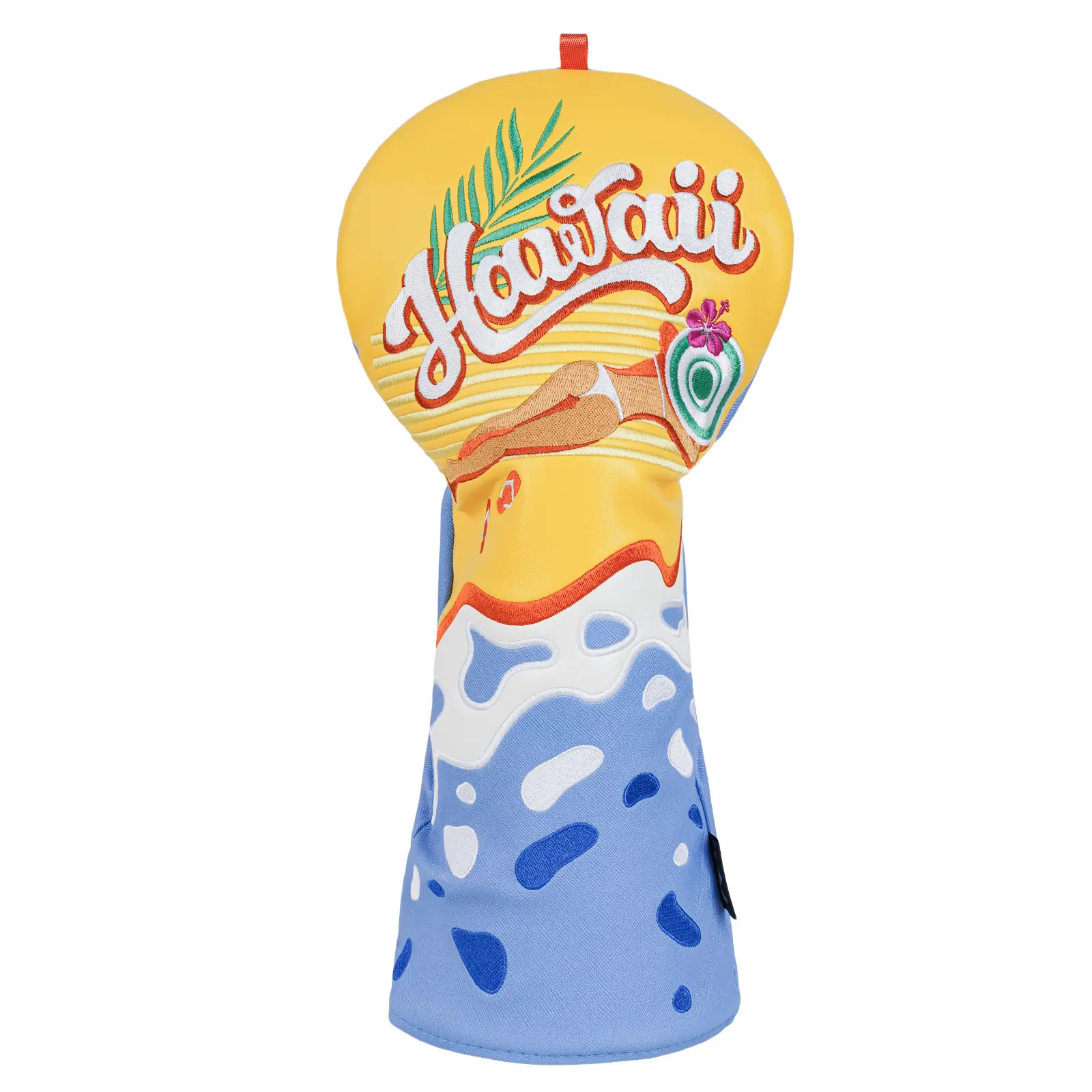 Craftsman Golf Golf Club Covers Hawaiian Summer Waves Embroidery Driver Headcover Golf Head Covers Fits 460cc Club Head Golf Gift for Men
