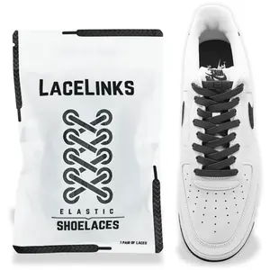 LaceLinks High-Quality Flat Elastic Shoelaces - Ideal for Dress, Sports, and Hiking Shoes for Superior Comfort and Style