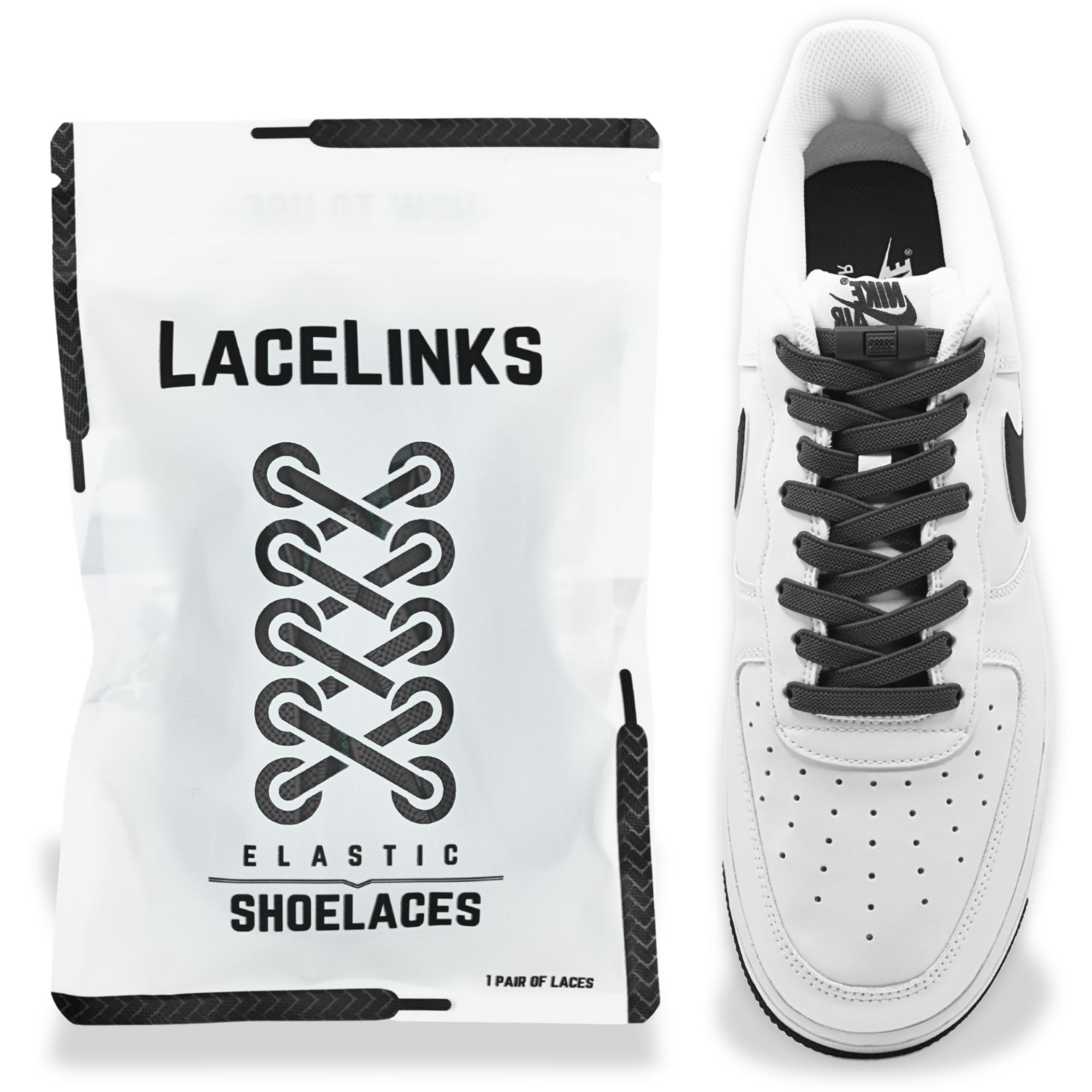 LaceLinks High-Quality Flat Elastic Shoelaces - Ideal for Dress, Sports, and Hiking Shoes for Superior Comfort and Style