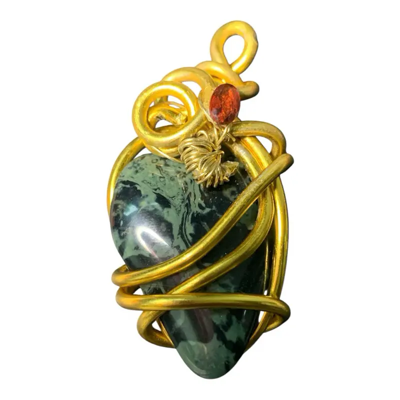 Jasper Kambaba Golden Wire With Spinel