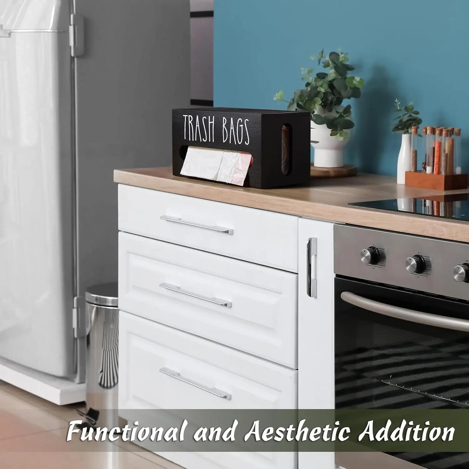 Extra Large 2-in-1 Plastic Bag Holder, Durable Grocery Bag Storage Organizer, Hanging Trash Bag Dispenser for Kitchen, Wall Mount Cabinet Organizer for Bathroom & Toilet Paper Storage, Multi-Purpose for Daily,Space-Saving, Easy Install