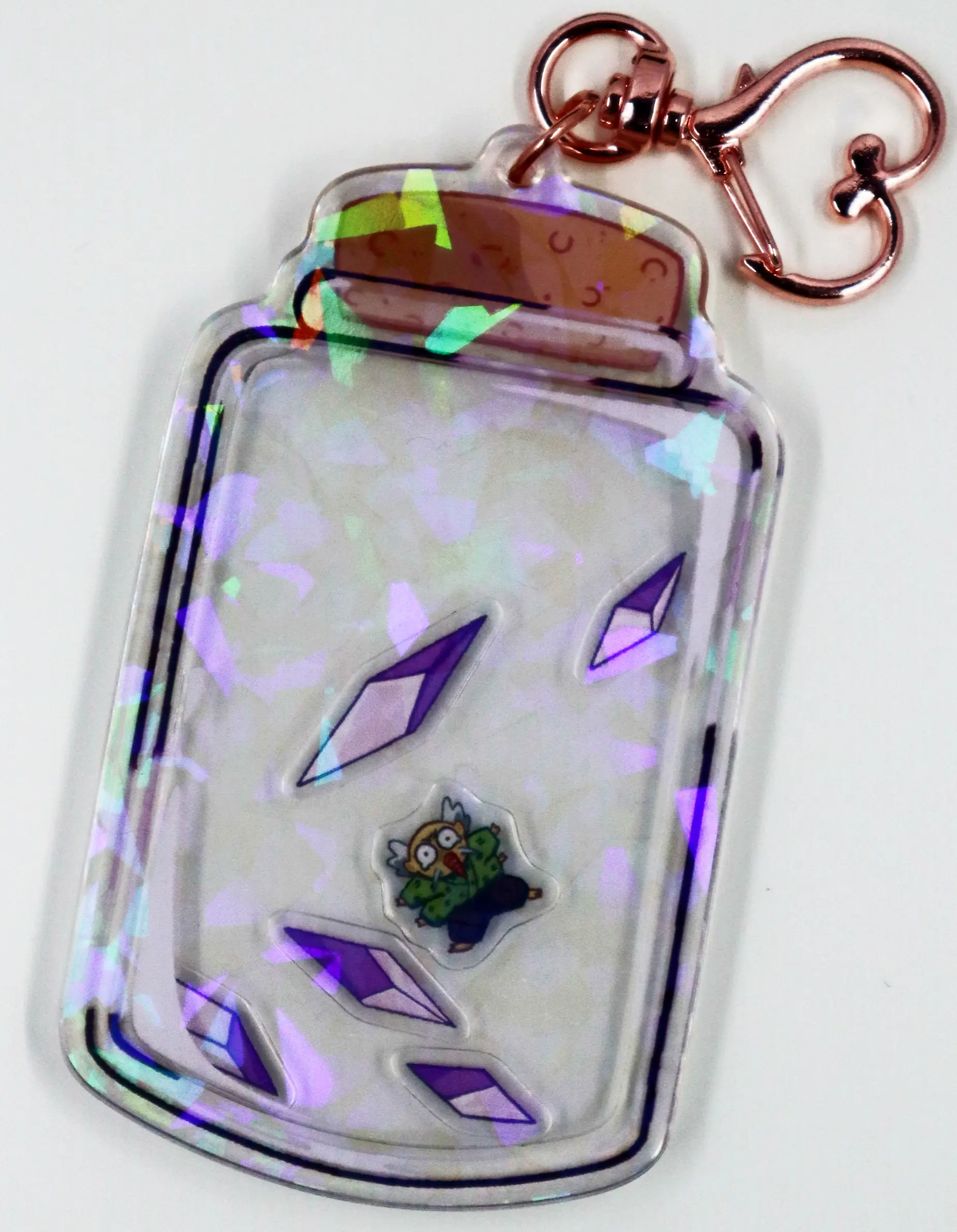 Jewel Shard Bottle Acrylic Shaker Keychain Jewel Shard Bottle Acrylic Shaker Keychain