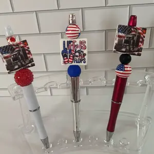 Patriotic Decorative Beadable Pens