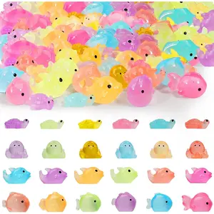 Mini    to  72 count Luminous  Miniature Figurines Bulk Glow in The Dark Include Little Octopus Small Turtle Dolphin Fish for Aquarium Garden  Landscape