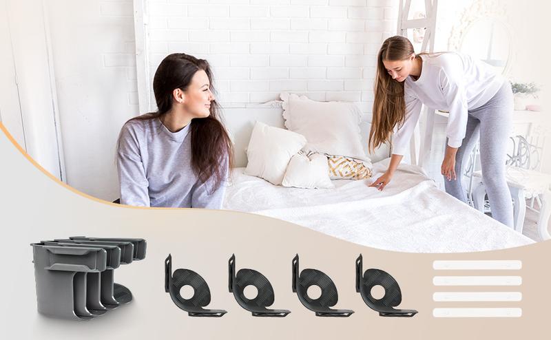 Bed Lock Sheet Holders ，Bed Sheet Holder Straps Fits Any Size Mattress Keeping The Sheets Firm ，Easy Installation Sheet Clips, Stay (4pcs)