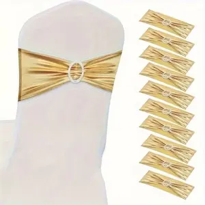 24pcs Elegant Satin Stretch Spandex Chair Sashes with Buckle - Shiny Plastic/Suitable for Wedding, Banquet, Birthday, Anniversary Chair Decoration - Fit, Application, Ribbon for Reception & Party Events