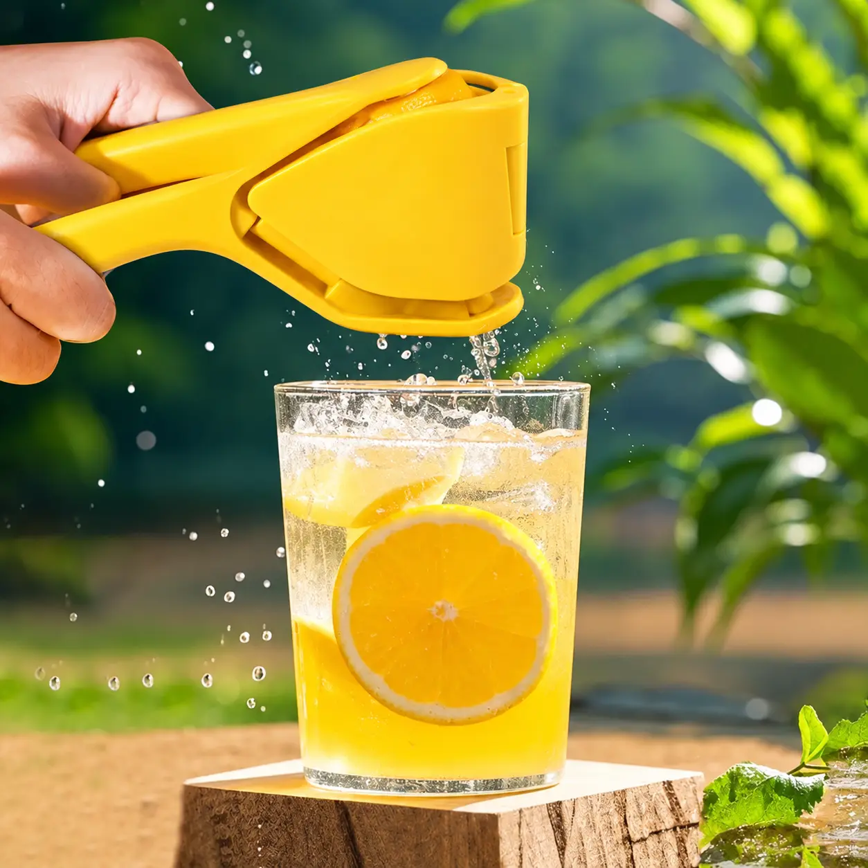 1-PACK Plastic Manual Lemon Squeezer - Reusable Kitchen Utensils, Fold-Flat Portable Hand Citrus Lime Juicer Press, Space-Saving Foldable Design with Guided Pour Spout, Easy Cleaning Ergonomic Gadget for Home Use, Single Unit Picnic Camping