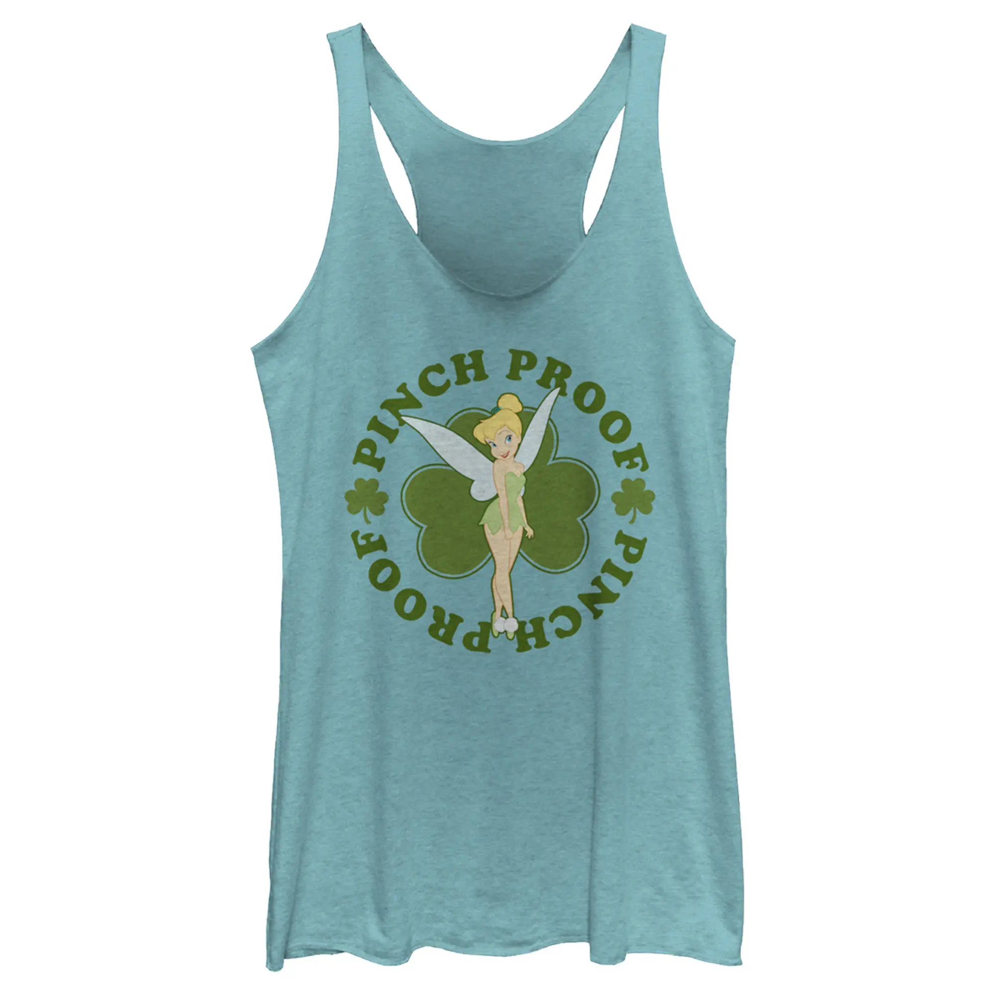Women's Peter Pan St. Patrick's Day Pinch Proof Tinkerbell Racerback Tank Top