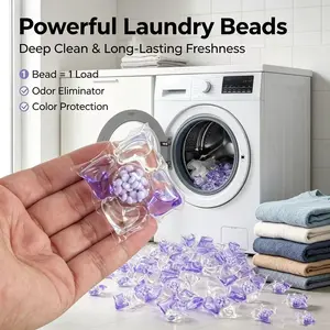 Premium 5-In-1 Lavender Laundry Pods, Powerful Stain Lifter, Odor Eliminator, Long-Lasting Freshness, He Compatible, for Whites & Colors