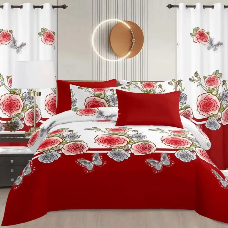 8-Piece Complete Bedding Sets with Curtains - Good Quality Modern Bedroom Bundle, Full Suite Bedding Decor