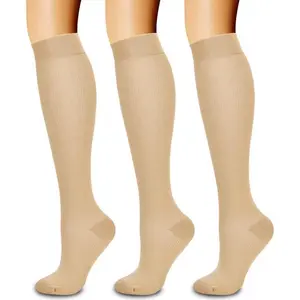 Compression Socks 3 Pairs for Women Men Circulation Support for Running Athletic Nursing Travel